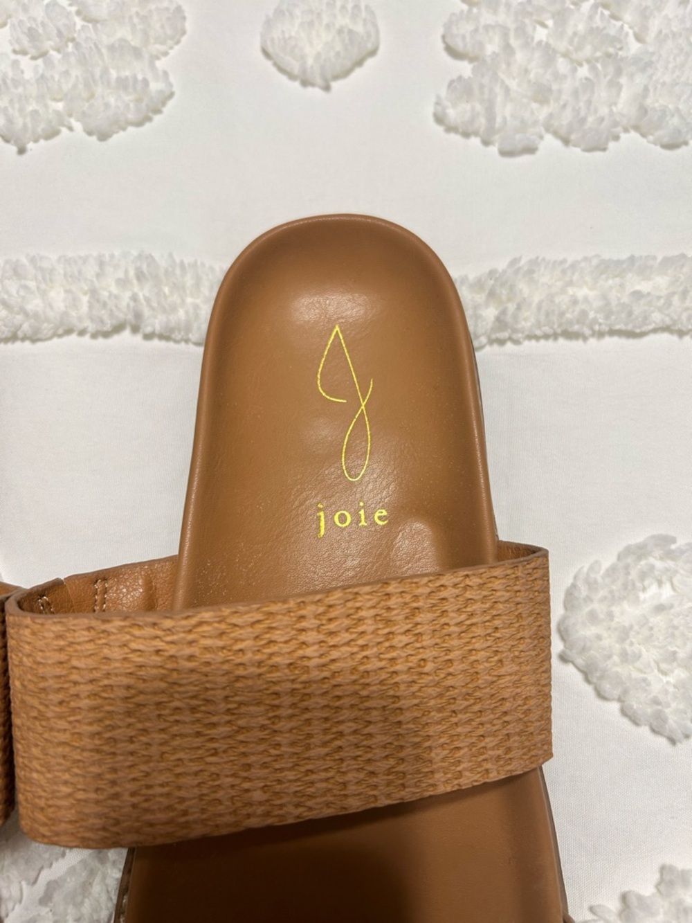 Joie Cognac Double-Strap Woven Slide Sandals - Picture 2 of 5